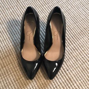Jessica Simpson Black Patent Leather Heels Size 7